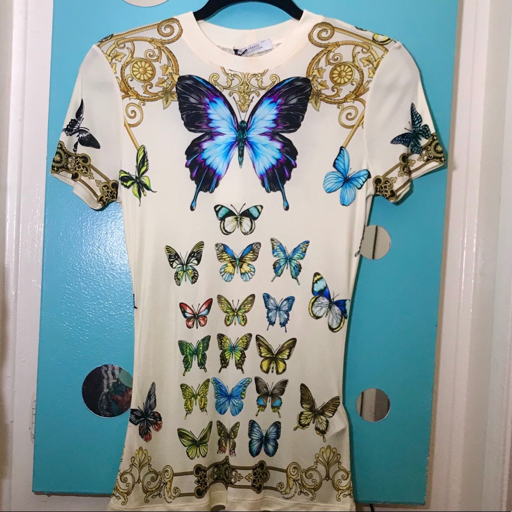 VERSACE COLLECTION, BUTTERFLY PRINT SHIRT. NWT